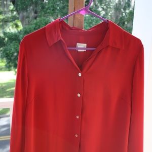 Chico's red dress shirt